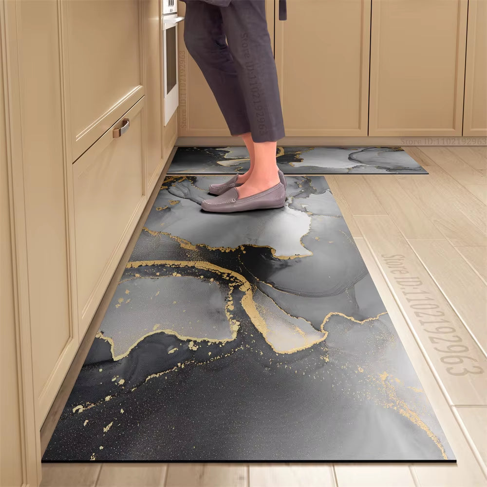 Non-Slip Kitchen Mat Long Rugs Crystal Velvet Carpet for Living Room Absorbent Foot Mats Bedroom Doormat Alfombra Small Rugs