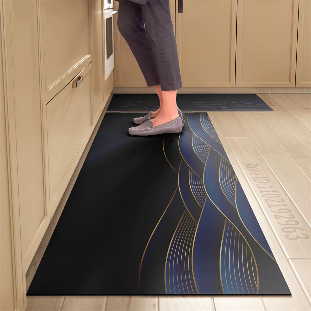 Non-Slip Kitchen Mat Long Rugs Crystal Velvet Carpet for Living Room Absorbent Foot Mats Bedroom Doormat Alfombra Small Rugs