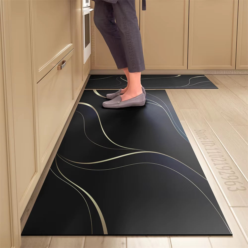 Non-Slip Kitchen Mat Long Rugs Crystal Velvet Carpet for Living Room Absorbent Foot Mats Bedroom Doormat Alfombra Small Rugs