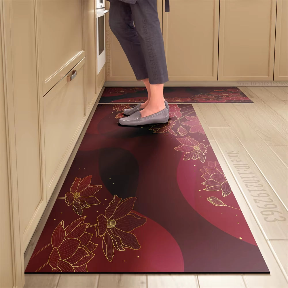 Non-Slip Kitchen Mat Long Rugs Crystal Velvet Carpet for Living Room Absorbent Foot Mats Bedroom Doormat Alfombra Small Rugs