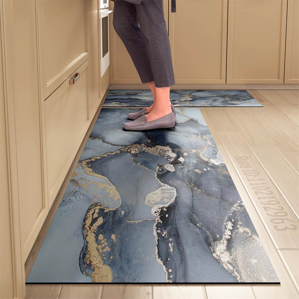 Non-Slip Kitchen Mat Long Rugs Crystal Velvet Carpet for Living Room Absorbent Foot Mats Bedroom Doormat Alfombra Small Rugs