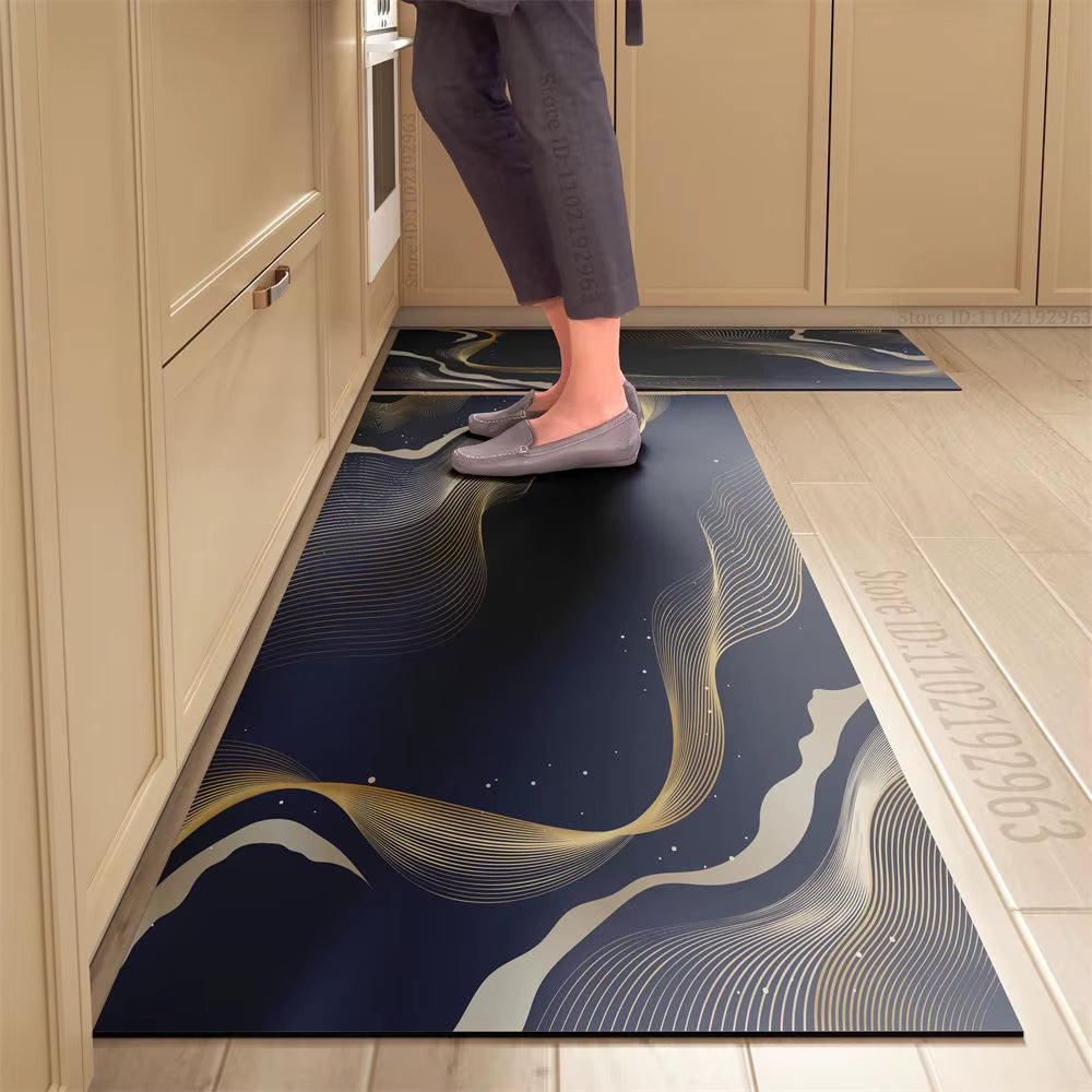 Non-Slip Kitchen Mat Long Rugs Crystal Velvet Carpet for Living Room Absorbent Foot Mats Bedroom Doormat Alfombra Small Rugs