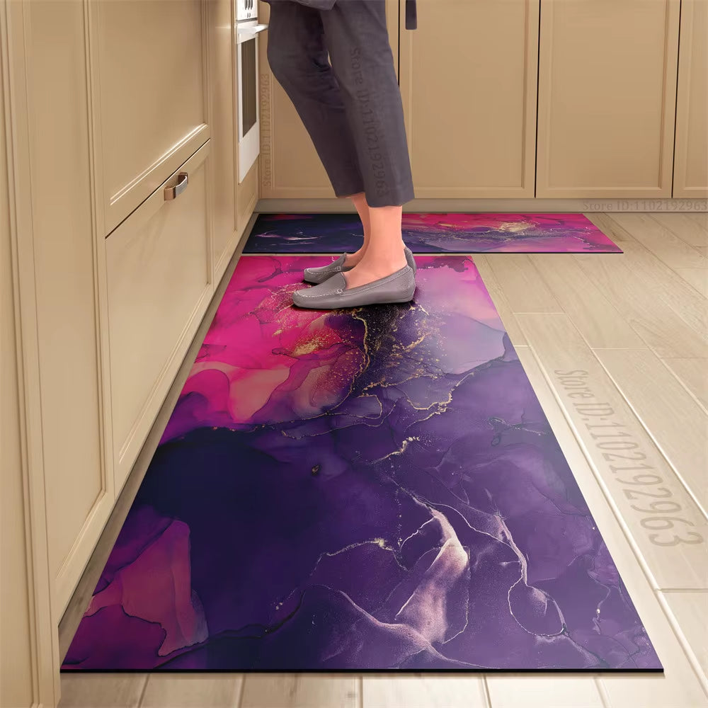 Non-Slip Kitchen Mat Long Rugs Crystal Velvet Carpet for Living Room Absorbent Foot Mats Bedroom Doormat Alfombra Small Rugs
