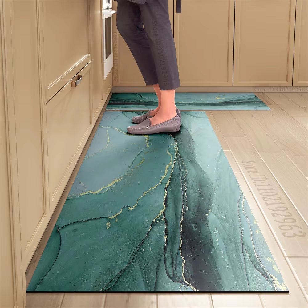 Non-Slip Kitchen Mat Long Rugs Crystal Velvet Carpet for Living Room Absorbent Foot Mats Bedroom Doormat Alfombra Small Rugs