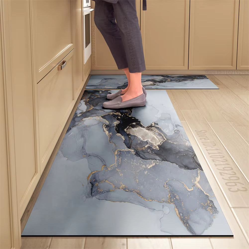 Non-Slip Kitchen Mat Long Rugs Crystal Velvet Carpet for Living Room Absorbent Foot Mats Bedroom Doormat Alfombra Small Rugs