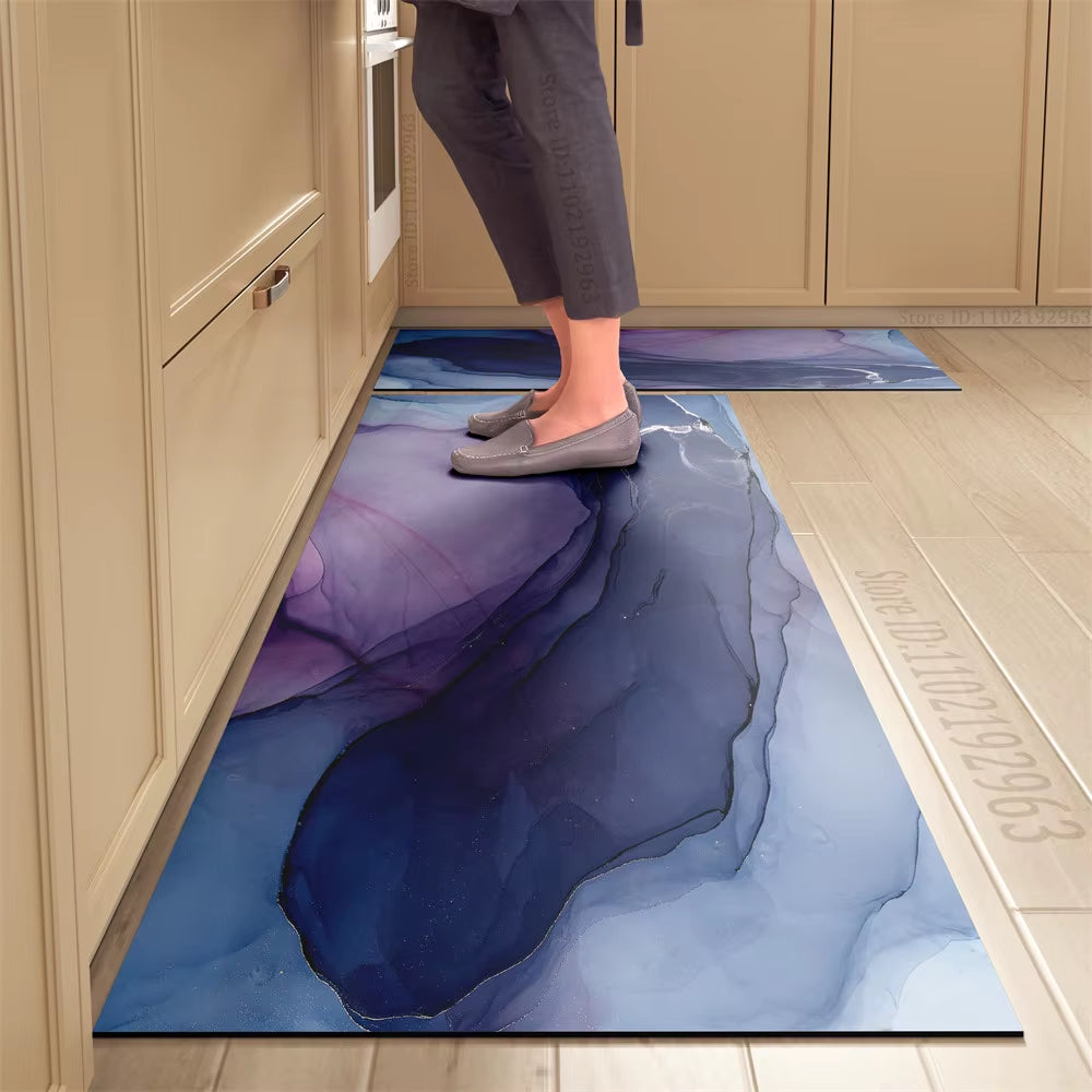 Non-Slip Kitchen Mat Long Rugs Crystal Velvet Carpet for Living Room Absorbent Foot Mats Bedroom Doormat Alfombra Small Rugs