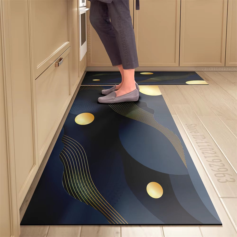 Non-Slip Kitchen Mat Long Rugs Crystal Velvet Carpet for Living Room Absorbent Foot Mats Bedroom Doormat Alfombra Small Rugs