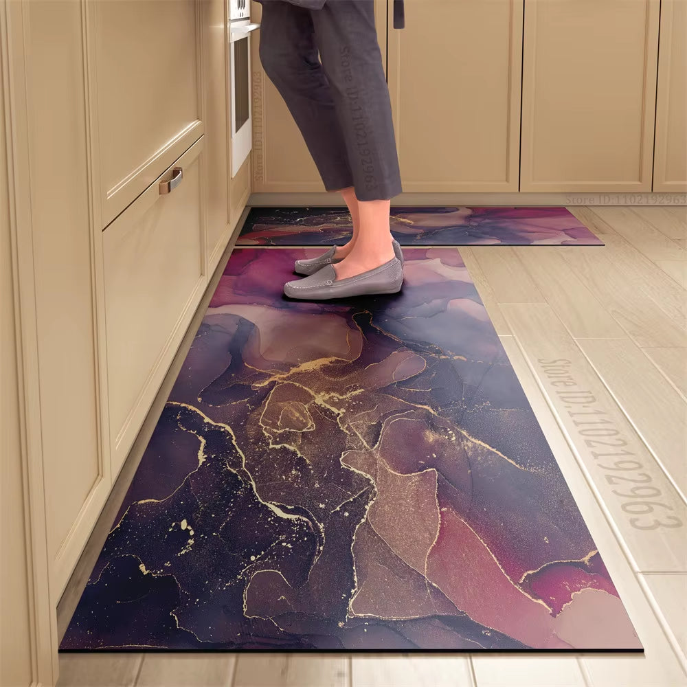 Non-Slip Kitchen Mat Long Rugs Crystal Velvet Carpet for Living Room Absorbent Foot Mats Bedroom Doormat Alfombra Small Rugs
